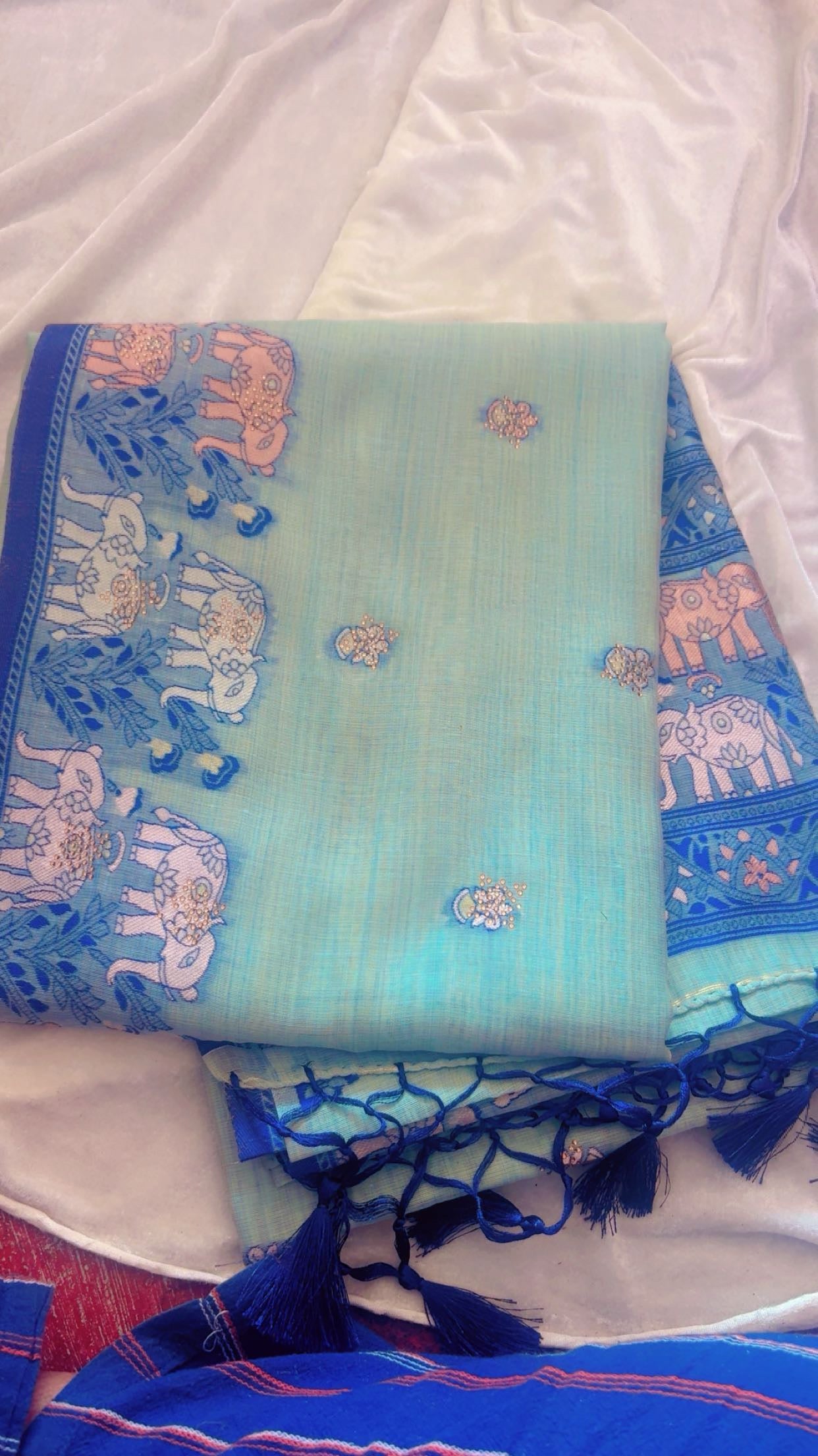 Mint Green Elephant Print