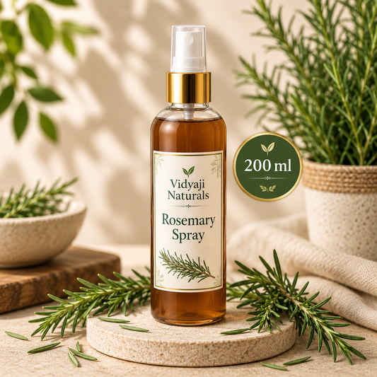 Vidyag Naturals Rosemary Spray 200ml with fresh rosemary for natural hair and scalp care