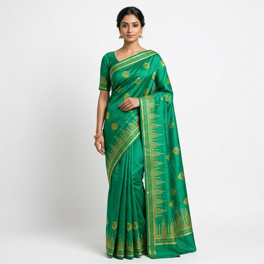 Emerland Green Saree