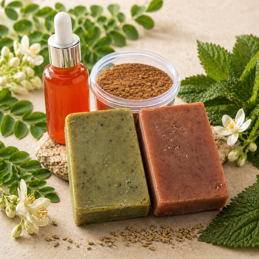 Face Whiting Kit – Manjistha & Kuppintaku Soaps, Face Glow Powder & Serum (set of 4)